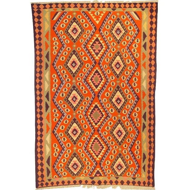 One Of The Kind Ardabil Persian Kilim 8'10" x 5'8"